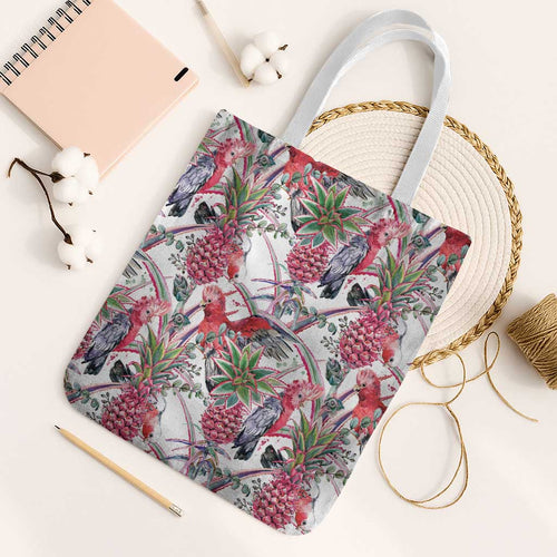 Australia Pink Galah Tote Bag Rose-breasted Cockatoo Pineapple Seamless Vibes - Aussie Hoodie