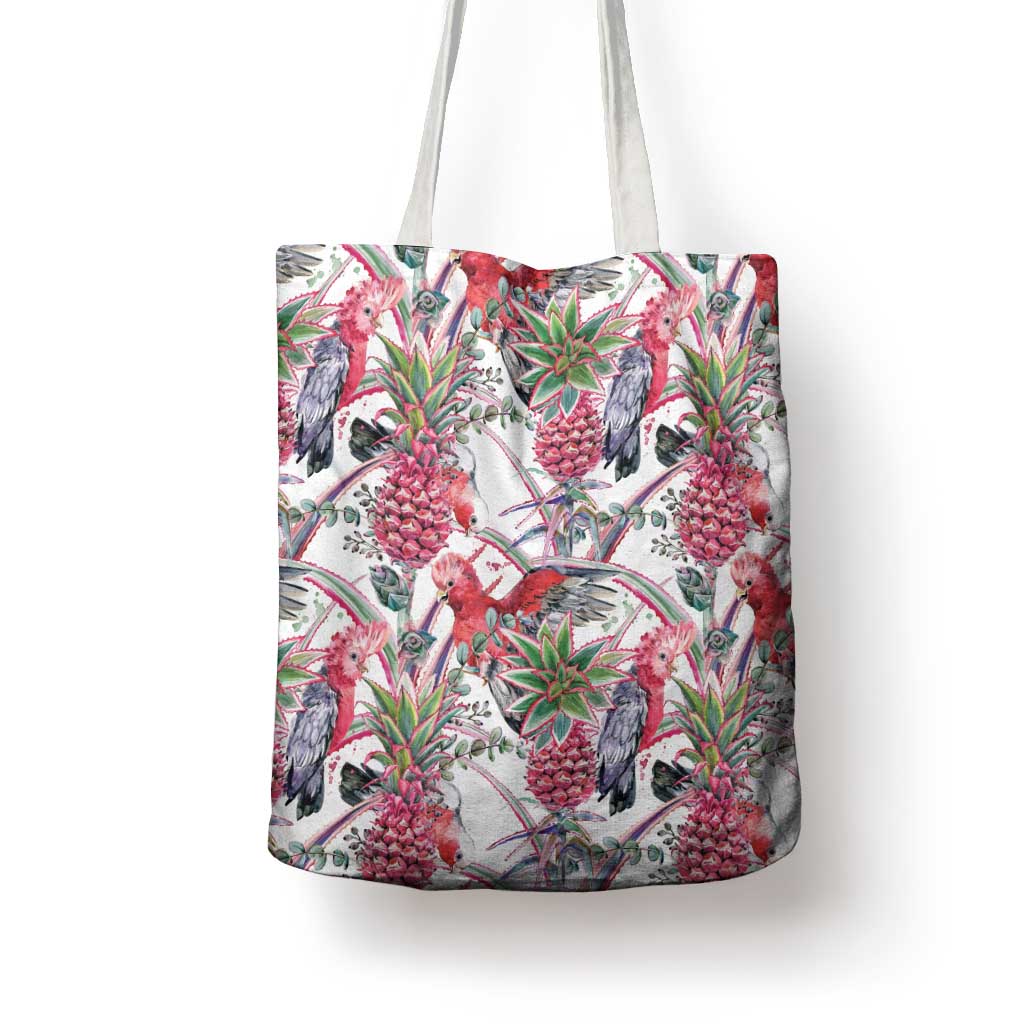 Australia Pink Galah Tote Bag Rose-breasted Cockatoo Pineapple Seamless Vibes - Aussie Hoodie