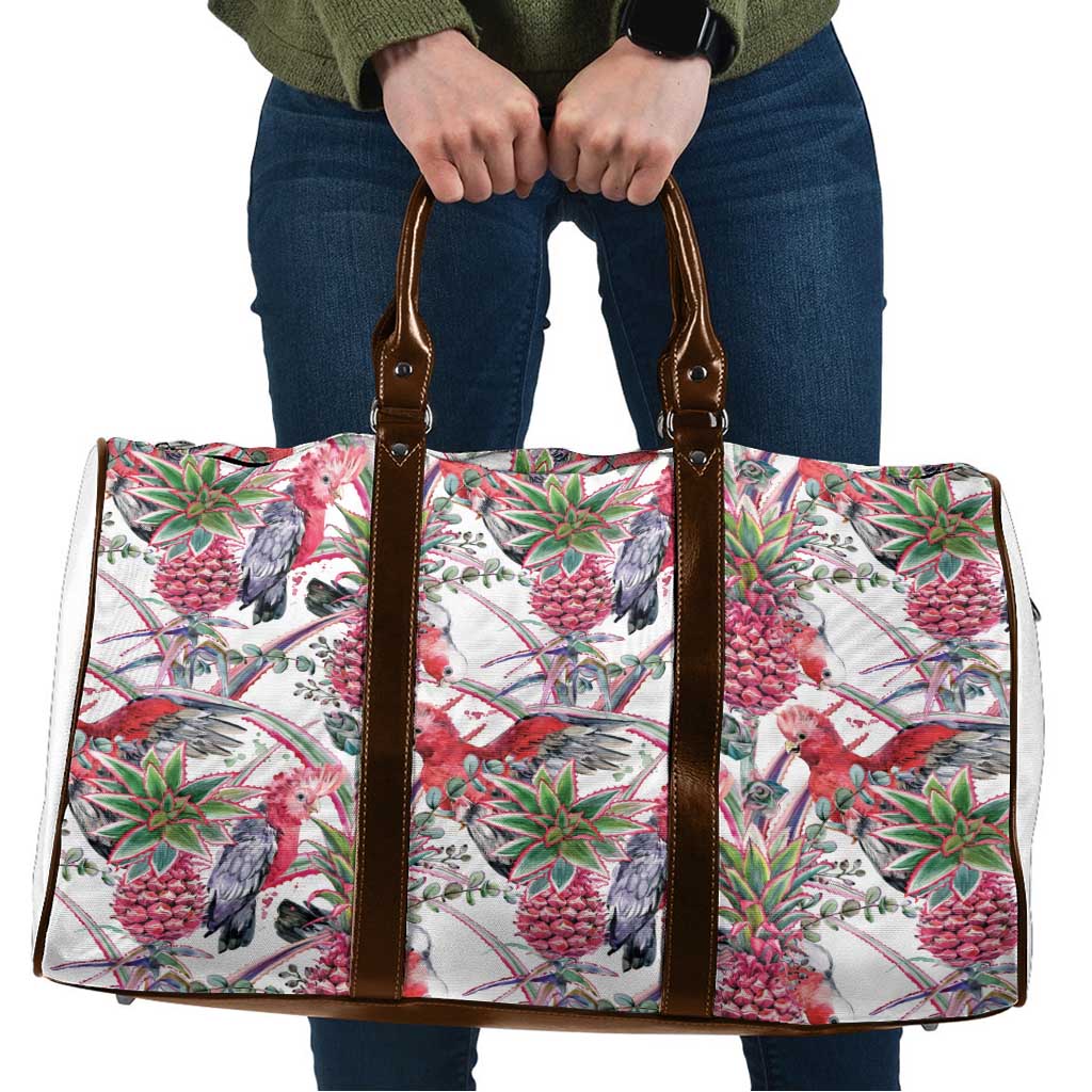 Australia Pink Galah Travel Bag Rose-breasted Cockatoo Pineapple Seamless Vibes - Aussie Hoodie