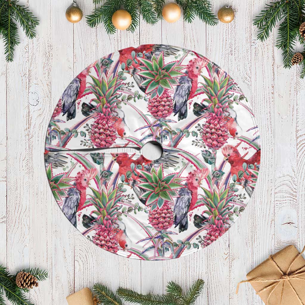 Australia Pink Galah Tree Skirt Rose-breasted Cockatoo Pineapple Seamless Vibes - Aussie Hoodie