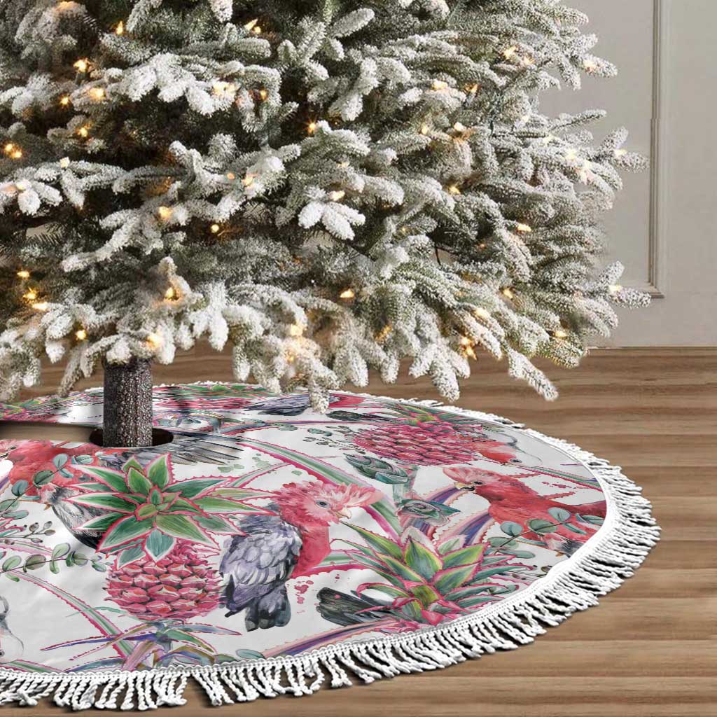 Australia Pink Galah Tree Skirt Rose-breasted Cockatoo Pineapple Seamless Vibes - Aussie Hoodie