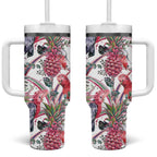 Australia Pink Galah Tumbler With Handle Rose-breasted Cockatoo Pineapple Seamless Vibes - Aussie Hoodie