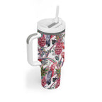 Australia Pink Galah Tumbler With Handle Rose-breasted Cockatoo Pineapple Seamless Vibes - Aussie Hoodie