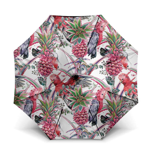 Australia Pink Galah Umbrella Rose-breasted Cockatoo Pineapple Seamless Vibes - Aussie Hoodie
