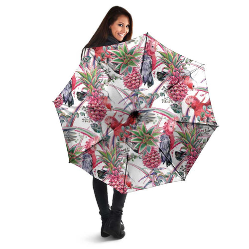 Australia Pink Galah Umbrella Rose-breasted Cockatoo Pineapple Seamless Vibes - Aussie Hoodie