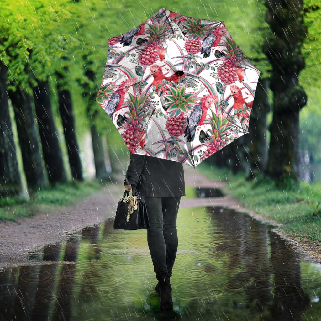 Australia Pink Galah Umbrella Rose-breasted Cockatoo Pineapple Seamless Vibes - Aussie Hoodie