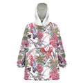 Australia Pink Galah Wearable Blanket Hoodie Rose-breasted Cockatoo Pineapple Seamless Vibes - Aussie Hoodie