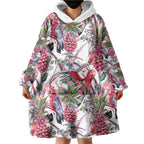 Australia Pink Galah Wearable Blanket Hoodie Rose-breasted Cockatoo Pineapple Seamless Vibes - Aussie Hoodie