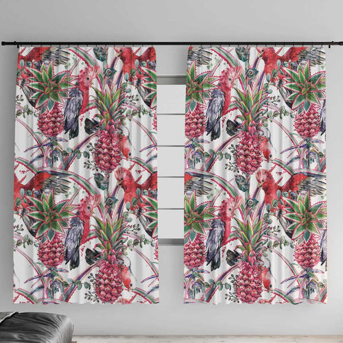 Australia Pink Galah Window Curtain Rose-breasted Cockatoo Pineapple Seamless Vibes - Aussie Hoodie
