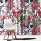 Australia Pink Galah Window Curtain Rose-breasted Cockatoo Pineapple Seamless Vibes - Aussie Hoodie