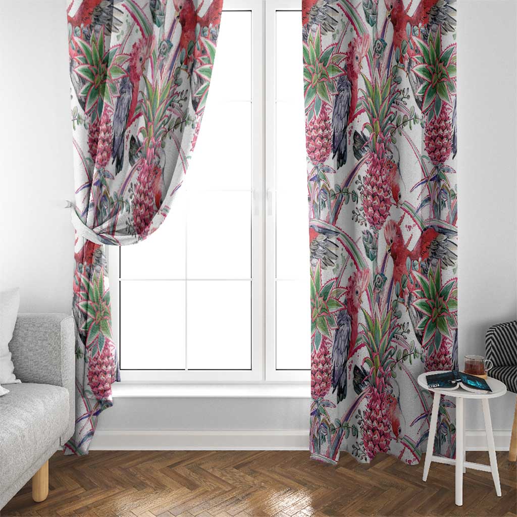 Australia Pink Galah Window Curtain Rose-breasted Cockatoo Pineapple Seamless Vibes - Aussie Hoodie