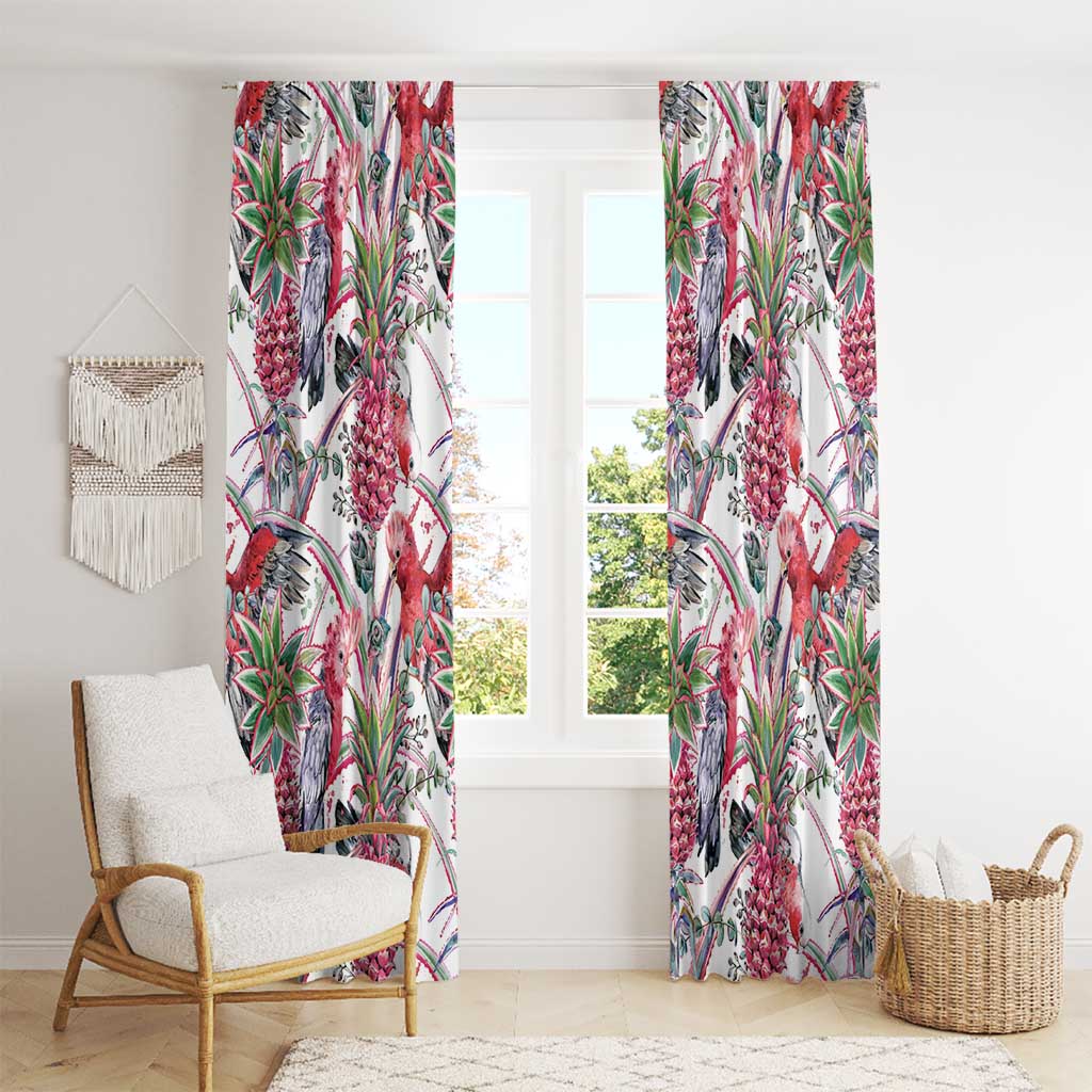 Australia Pink Galah Window Curtain Rose-breasted Cockatoo Pineapple Seamless Vibes - Aussie Hoodie