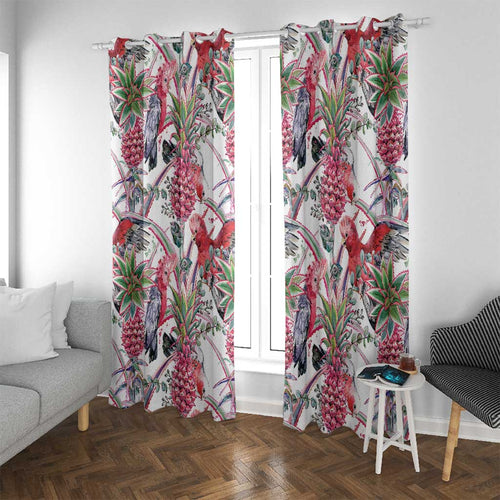 Australia Pink Galah Window Curtain Rose-breasted Cockatoo Pineapple Seamless Vibes - Aussie Hoodie
