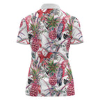 Australia Pink Galah Women Polo Shirt Rose-breasted Cockatoo Pineapple Seamless Vibes - Aussie Hoodie