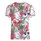 Australia Pink Galah Women V-Neck T-Shirt Rose-breasted Cockatoo Pineapple Seamless Vibes - Aussie Hoodie