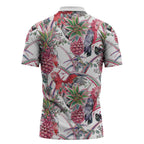 Australia Pink Galah Zipper Polo Shirt Rose-breasted Cockatoo Pineapple Seamless Vibes - Aussie Hoodie