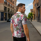 Australia Pink Galah Zipper Polo Shirt Rose-breasted Cockatoo Pineapple Seamless Vibes - Aussie Hoodie