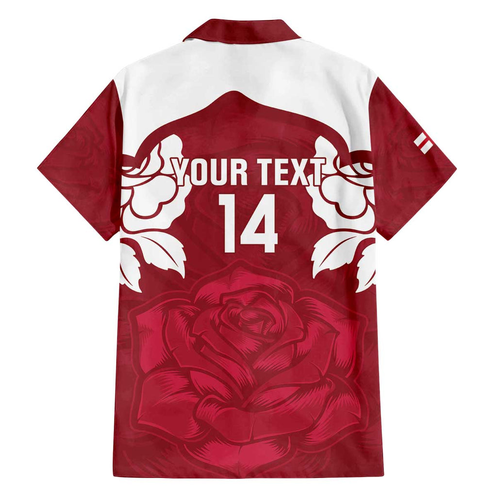 Custom England Rugby 2025 Family Matching Off The Shoulder Long Sleeve Dress and Hawaiian Shirt Go Champions Red Rose