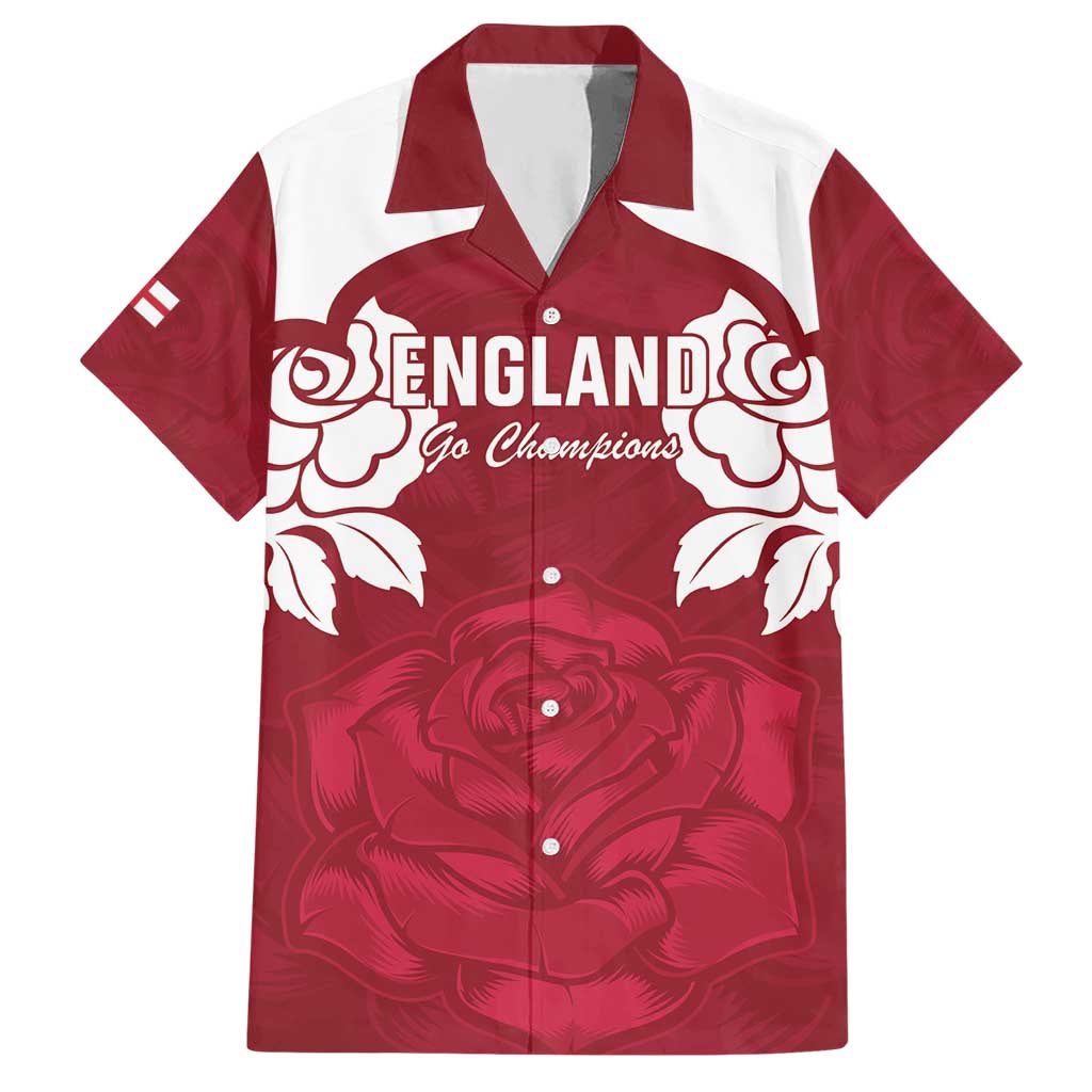 Custom England Rugby 2025 Hawaiian Shirt Go Champions Red Rose