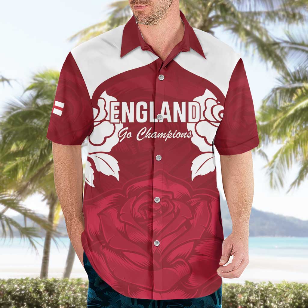 Custom England Rugby 2025 Hawaiian Shirt Go Champions Red Rose