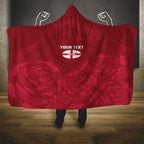Custom England Rugby 2025 Hooded Blanket Go Champions Red Rose