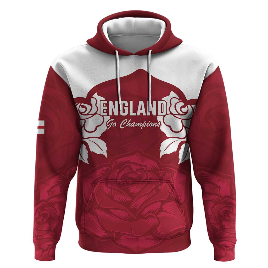 Custom England Rugby 2025 Hoodie Go Champions Red Rose
