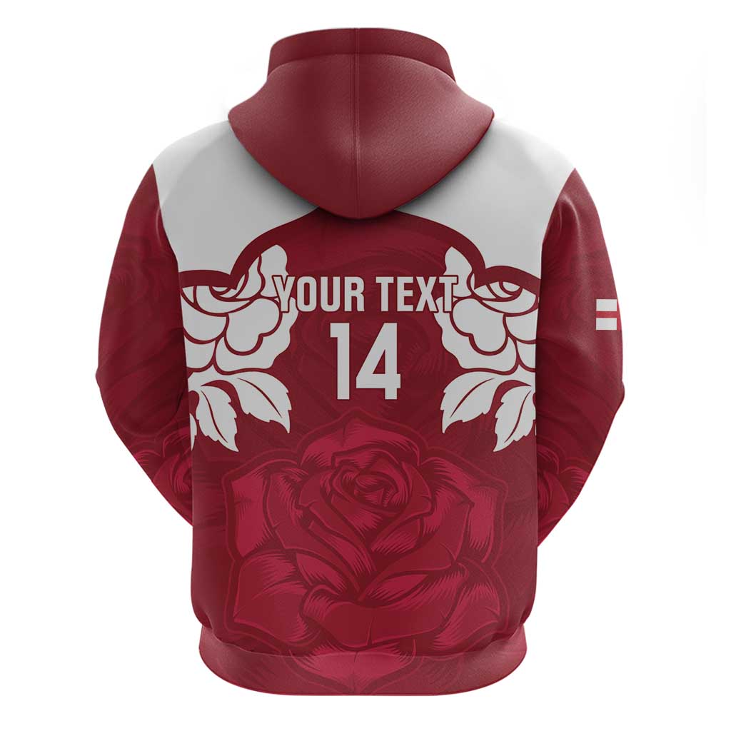 Custom England Rugby 2025 Hoodie Go Champions Red Rose