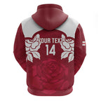 Custom England Rugby 2025 Hoodie Go Champions Red Rose