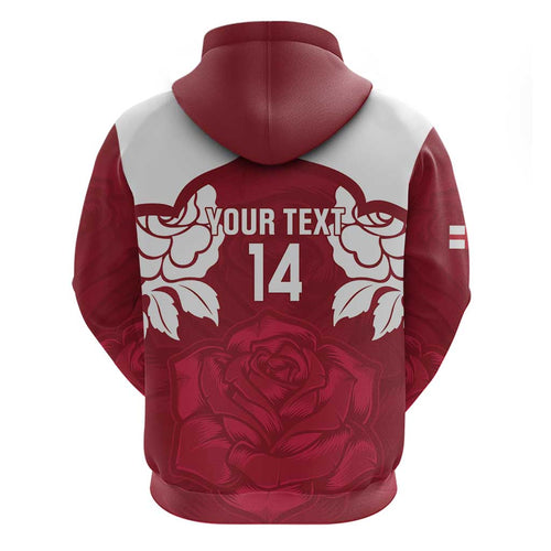 Custom England Rugby 2025 Hoodie Go Champions Red Rose