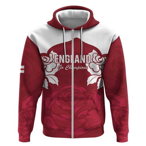 Custom England Rugby 2025 Hoodie Go Champions Red Rose