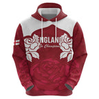 Custom England Rugby 2025 Hoodie Go Champions Red Rose