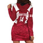 Custom England Rugby 2025 Hoodie Dress Go Champions Red Rose