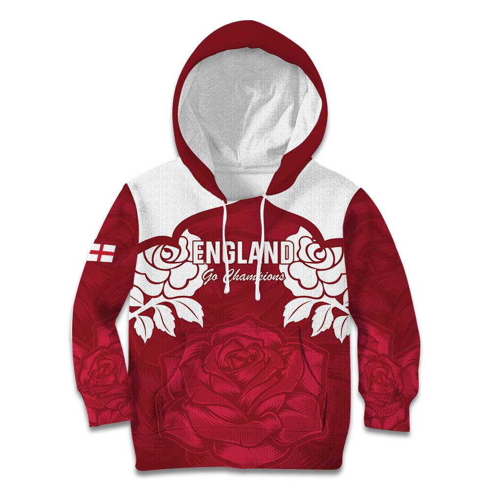 Custom England Rugby 2025 Kid Hoodie Go Champions Red Rose
