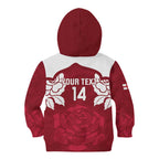 Custom England Rugby 2025 Kid Hoodie Go Champions Red Rose