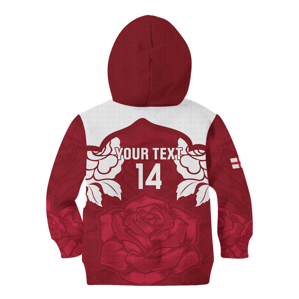 Custom England Rugby 2025 Kid Hoodie Go Champions Red Rose
