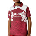 Custom England Rugby 2025 Kid Polo Shirt Go Champions Red Rose
