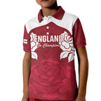 Custom England Rugby 2025 Kid Polo Shirt Go Champions Red Rose