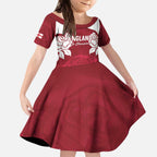Custom England Rugby 2025 Kid Short Sleeve Dress Go Champions Red Rose