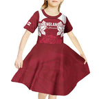 Custom England Rugby 2025 Kid Short Sleeve Dress Go Champions Red Rose