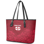 Custom England Rugby 2025 Leather Tote Bag Go Champions Red Rose