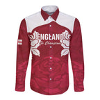 Custom England Rugby 2025 Long Sleeve Button Shirt Go Champions Red Rose