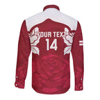 Custom England Rugby 2025 Long Sleeve Button Shirt Go Champions Red Rose