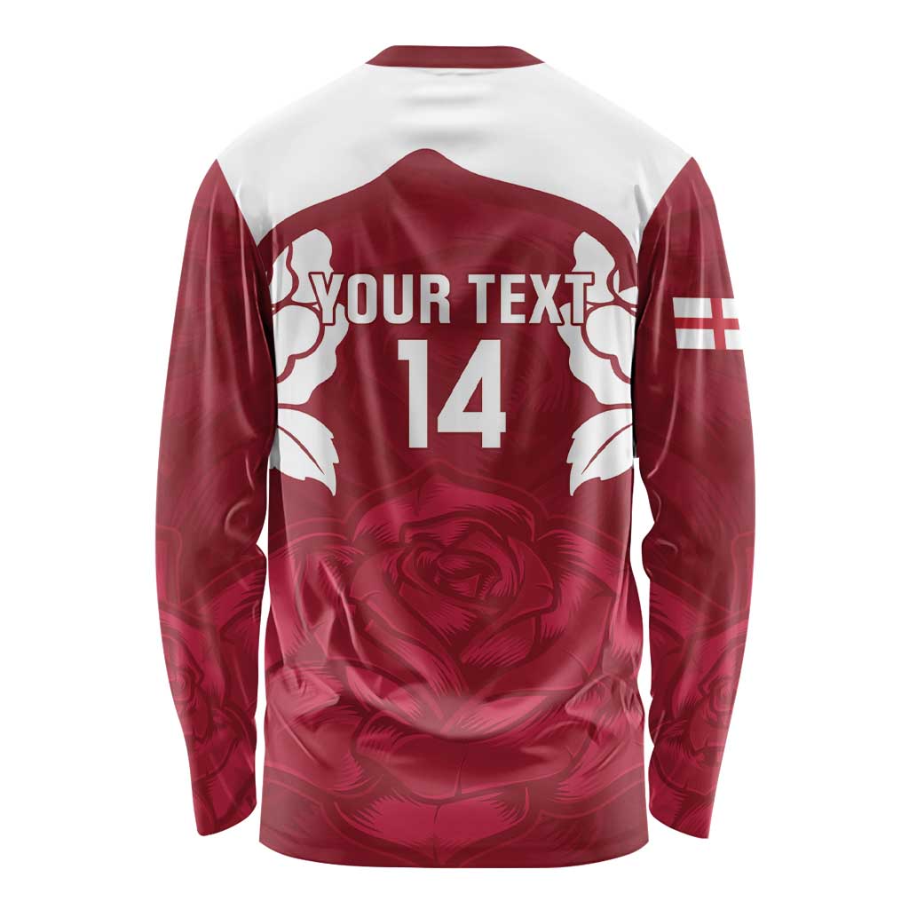 Custom England Rugby 2025 Long Sleeve Shirt Go Champions Red Rose