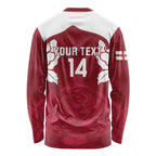 Custom England Rugby 2025 Long Sleeve Shirt Go Champions Red Rose