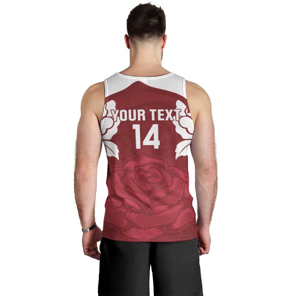 Custom England Rugby 2025 Men Tank Top Go Champions Red Rose