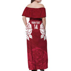 Custom England Rugby 2025 Off Shoulder Maxi Dress Go Champions Red Rose