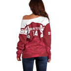 Custom England Rugby 2025 Off Shoulder Sweater Go Champions Red Rose