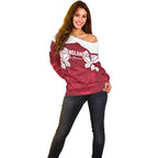 Custom England Rugby 2025 Off Shoulder Sweater Go Champions Red Rose