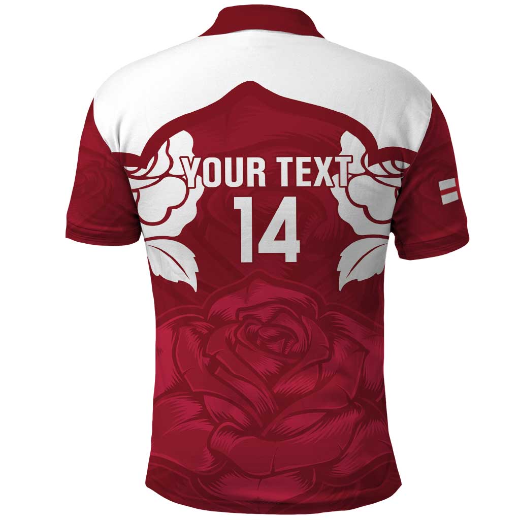 Custom England Rugby 2025 Polo Shirt Go Champions Red Rose