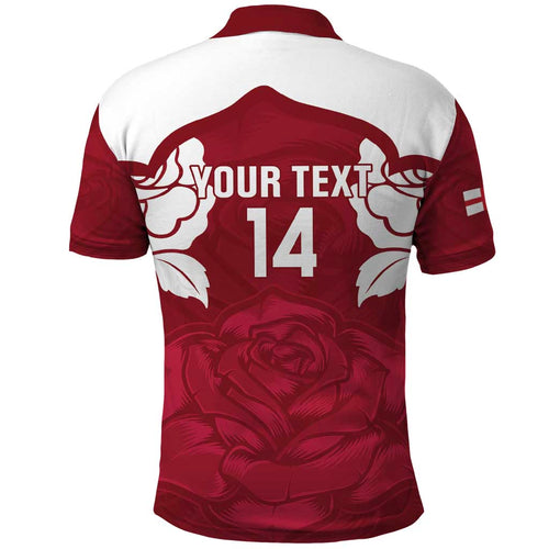 Custom England Rugby 2025 Polo Shirt Go Champions Red Rose